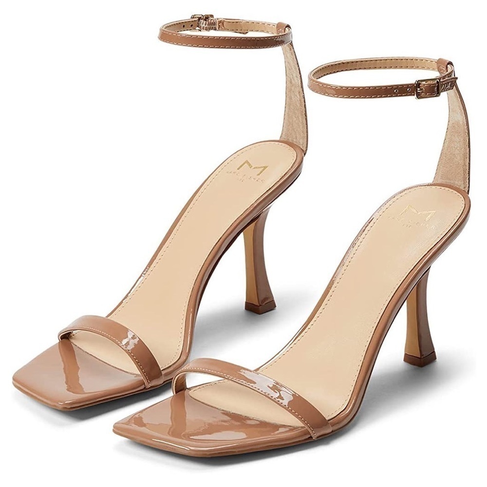 Marc Fisher Jalina Ankle Strap Sandal in Light Natural Size 10 Square Toe